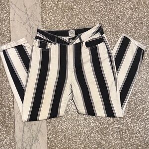 BDG Black and White Striped Mom Jeans